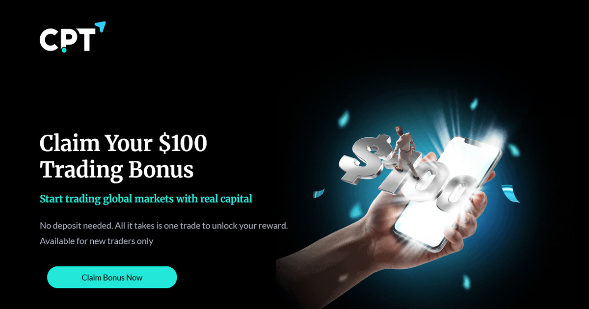 $100 CPT Markets No Deposit Bonus Instantly for Free Trading