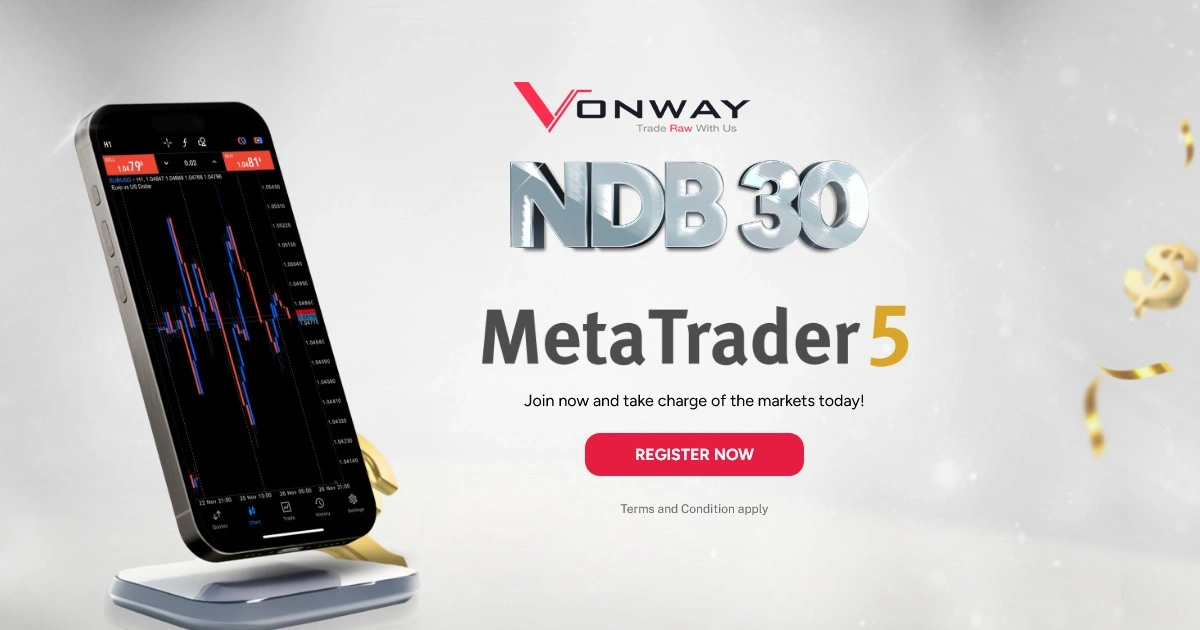Claim your Vonway Forex $30 MT5 No Deposit Bonus (NDB)