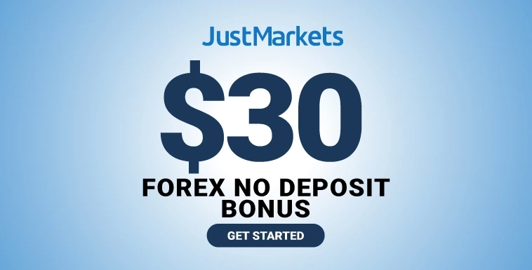 JustMarkets giving you a 30 No Deposit Bonus