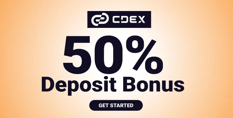 CDEX 50% First Deposit Bonus