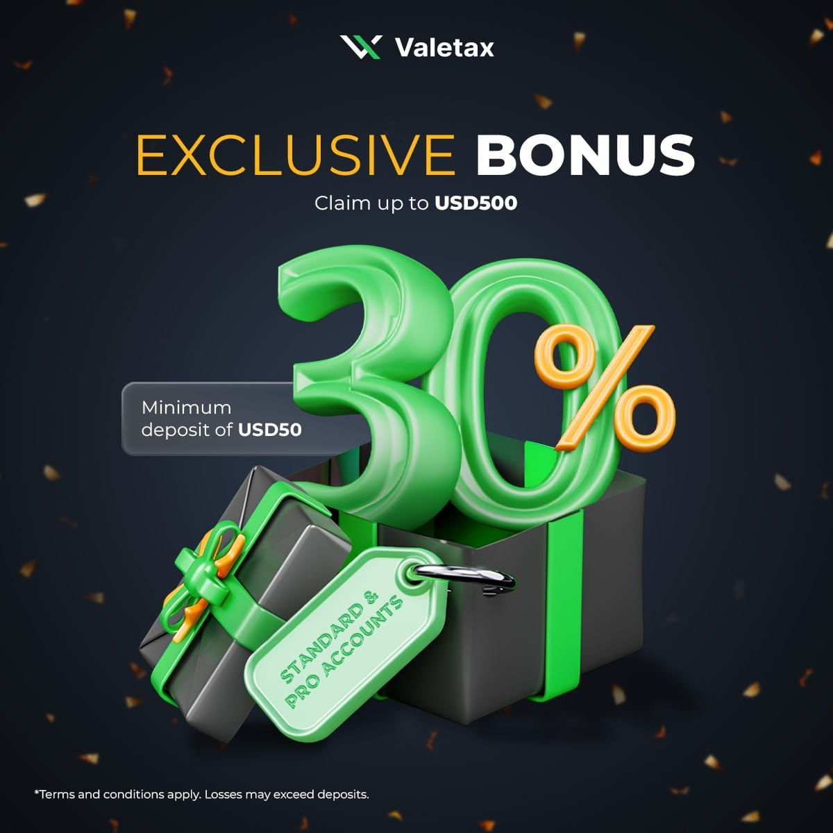 Get a 30% Extra Forex Deposit Bonus with Valetax