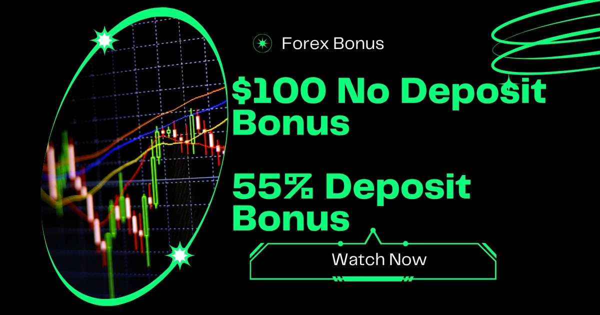$100 No Deposit Bonus and a 55% Deposit Bonus Instantly