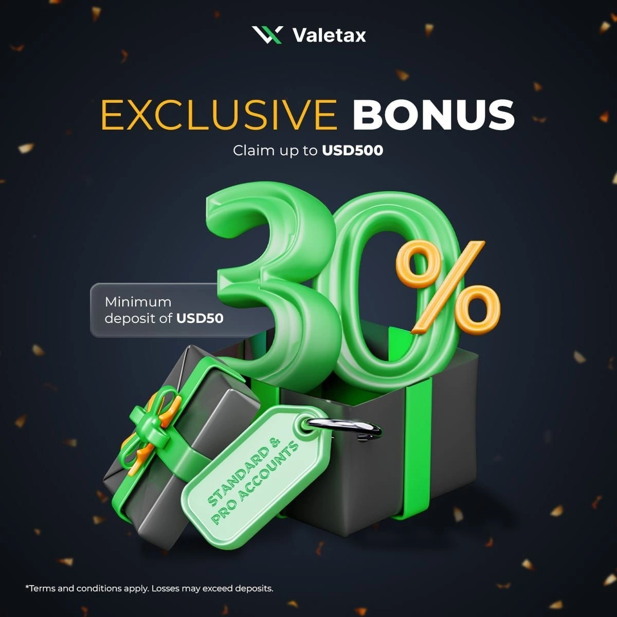Get a 30% Extra Forex Deposit Bonus from Valetax
