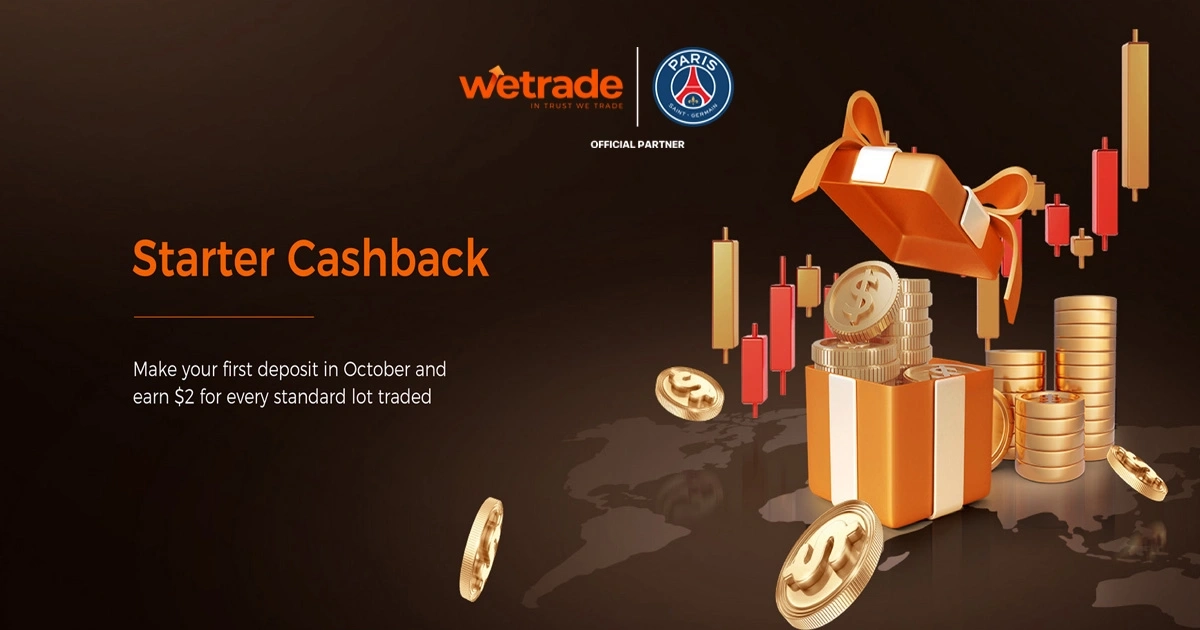 WeTrade Starter Cashback Campaign $2 for Every Lot Traded
