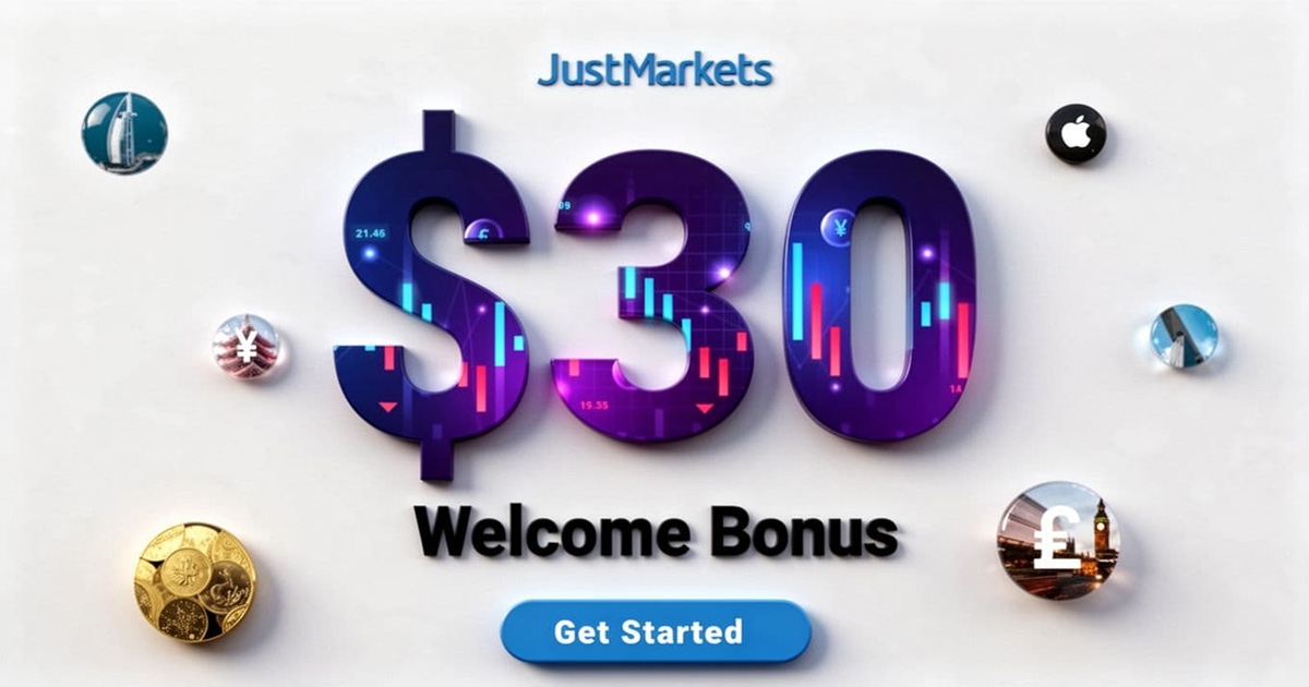 JustMarkets Offers a Special $30 Welcome Bonus for Traders