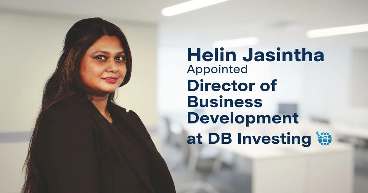 DB Investing Appoints Helin Jasintha as Business Development Director