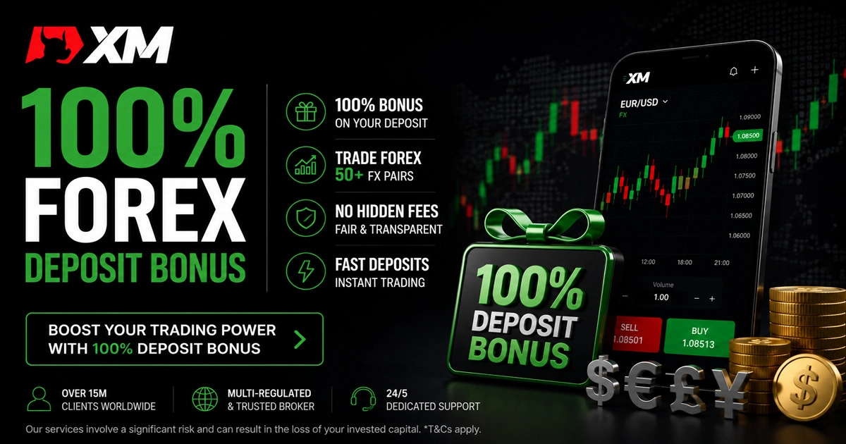XM Broker Offers a Fantastic 100% Forex Deposit Bonus