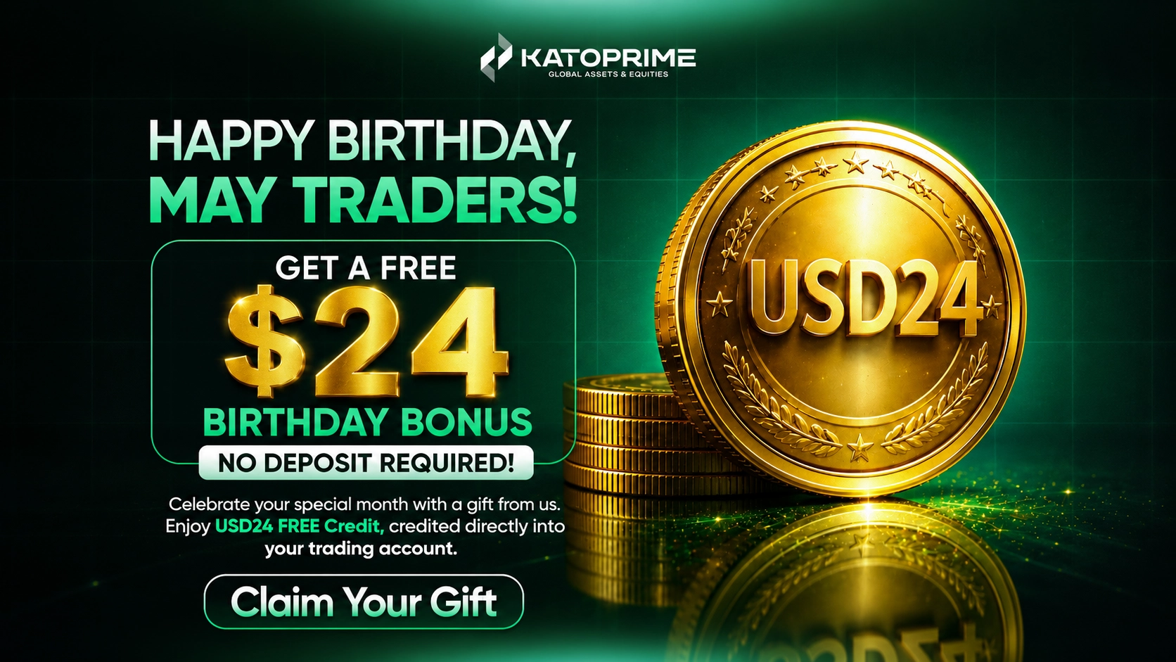Claim Your $24 Birthday Trading Bonus at KatoPrime