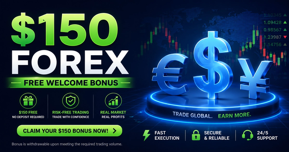 $150 Welcome Bonus for forex trading allows new traders
