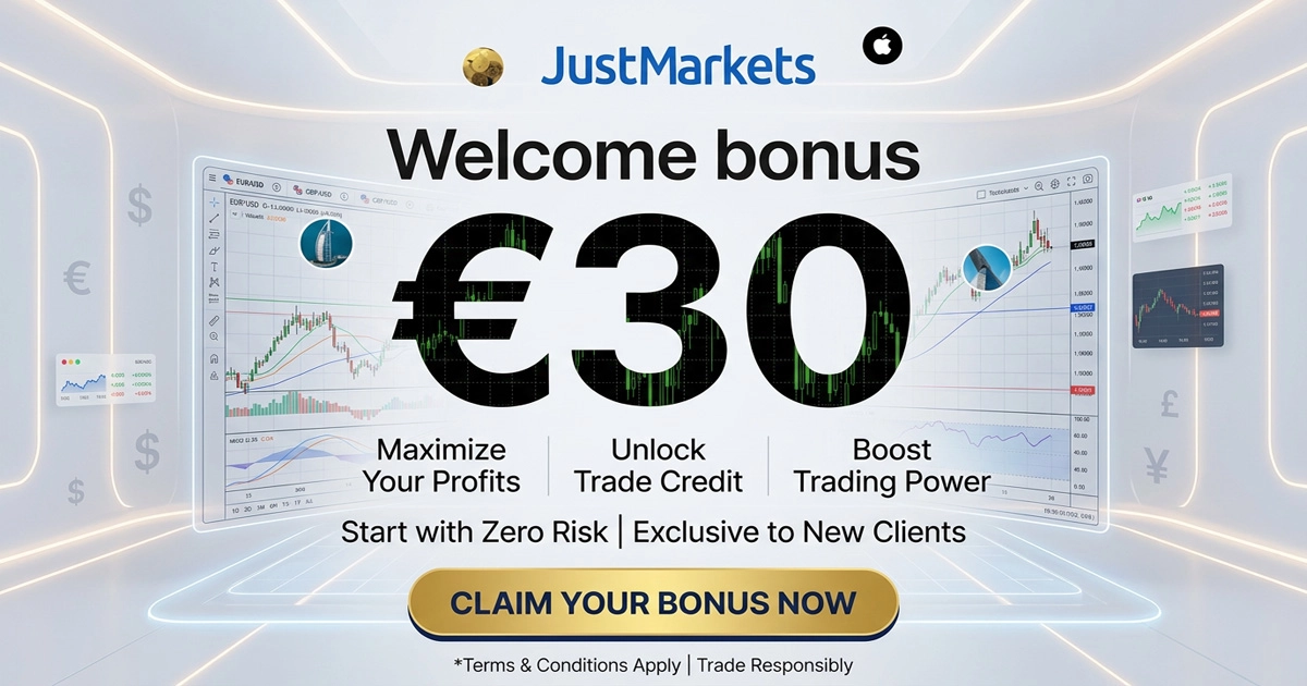 JustMarkets 30 USD Welcome Bonus How to Claim