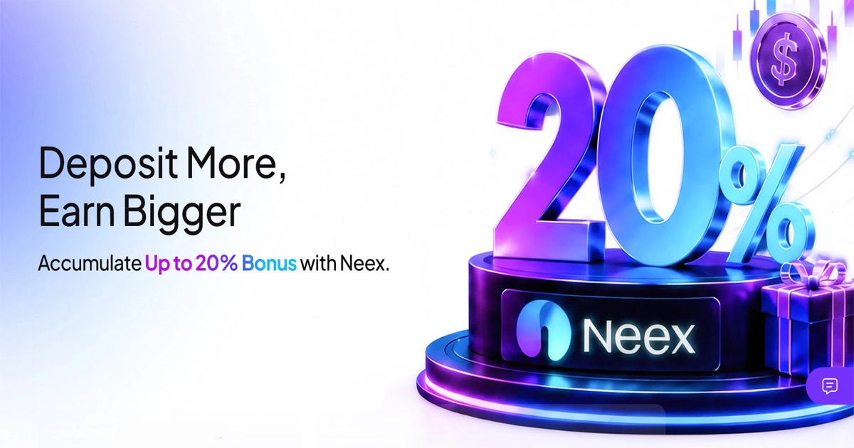 Neex 20% Deposit Bonus was a promotion for new clients