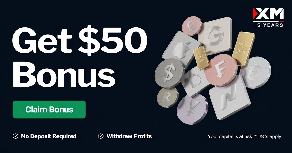 XM $50 No Deposit Bonus to Start Forex Live Trading
