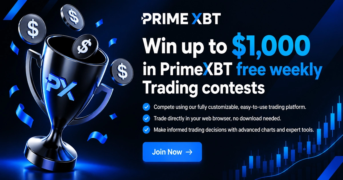 Enter free PrimeXBT contests for a chance to win $1,000