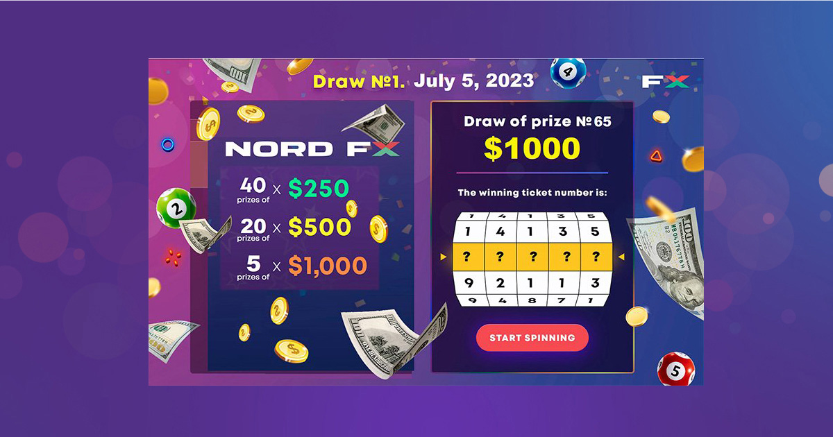NordFX Super Lottery First 65 Prizes Worth $25,000 Drawn