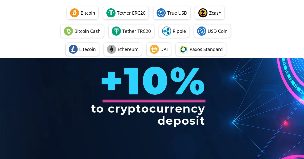 Plus 10% FreshForex Cryptocurrency Deposit Bonus