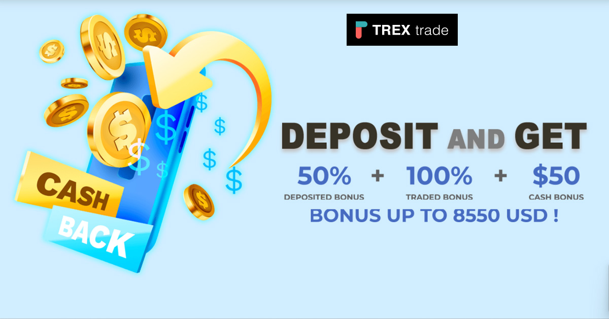 TREX $50 Free Cash Bonus and 100% Welcome Bonus